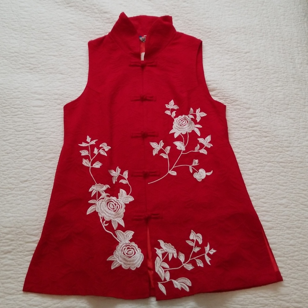 Red Asian Tunic NWT